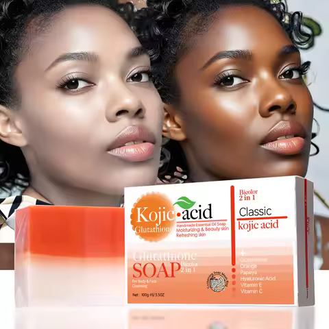 Hot Selling Organic 100g Kojic Acid+Glutathione Soap Bar Honey Anti-Acne Aid Whitening Bath Face