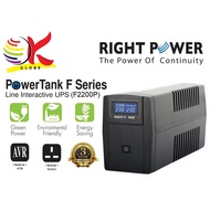 RIGHT POWER 2200VA UPS (POWERTANK F2200P) AVR AVS AUTOMATIC VOLTAGE STABILIZER REGULATOR - 4 UK OUTP