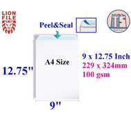 9" x 12.75" Super White Envelope / Sampul Surat Putih 9 x 12.75 Inch / 229mm x 324mm A4 Size 50pcs/p