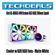 Nzxt RL-KRX63-RW Kraken X63 RGB 280mm Liquid Cooler w/AER RGB Fans - Matte White