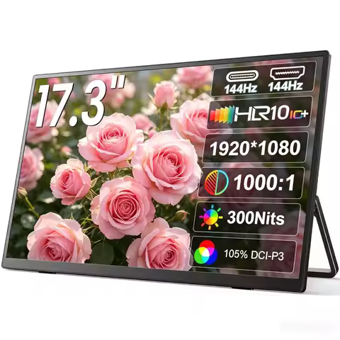 UPERFECT 144HZ 17.3" 1080P Large Portable Monitor 105% SRGB USB-C HDMI Work Home Gaming Second Monit