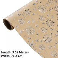 Continuous Roll Kraft Gift Wrapper for Christmas &amp; Any Occasion ("Silver Snowflakes") Hot Stamping