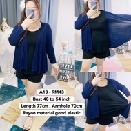 Ready Stock Malaysia Plus size 2 in 1 cardigan  *Bust 40 to 54 inch  / 101- 137cm