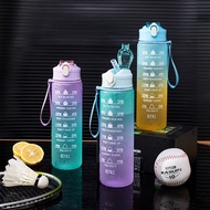 900ml Gradient Water Bottle/Tumbler With Time Marker &amp; Straw And With