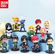 Bandai 8cm 12pcs/set Anime Naruto Figure Naruto Shippuden Sasuke Itachi Kakashi Gaara Anime Q Versio