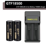 GTF 3.7V 18500 1400mAh real capacity  Li-Ion Rechargeable Battery with YAMZI charger