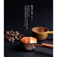 南美龐老爹咖啡 河野流 純手作 銅製咖啡豆匙 原木手把 每隻獨一無二的紋理 一體成型 銅豆匙 咖啡量匙 10公克