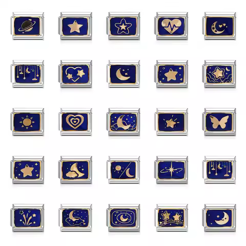 Italian Charm Store Italian Charm Bracelet 9mm Diy Stars and Moon Series