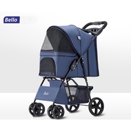 Bello 4 Wheels Foldable Pet Gear Stroller/Dog Cat Strolling cart/with rain cover