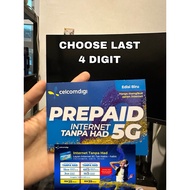 5G Celcom Prepaid Choose last 4 digit with plan CELCOMDIGI PREPAID Edisi biru