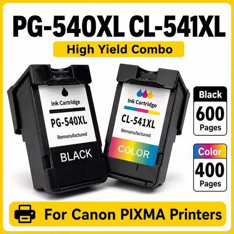PG-540XL CL-541XL Ink Cartridge Combo High Yield 600/400 Pages for Canon PIXMA MG3650 MG4250 MX475 T