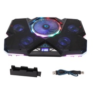 Myhome-sg Laptop Cooler 12 RGB Modes 7 Height Stands Gaming Fans With LED Screen for 12in‑17.3in Lap