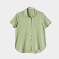 Áo sơ mi tay ngắn lụa tuyết THEKAT.SHOP kiểu dáng thanh lịch