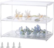 CHGCRAFT 2 Tier Acrylic Display Case Clear Display Storage Box Display Case Dustproof Protection Storage Display Box Showcase for Display Action Figures Miniature Figurines Home Storage and Organizing