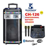 AVCROWNS CH-126 12″ Wireless Bluetooth Rechargeable Speaker / Rechargeable Outdoor Entertainment / P.M.P.O 10000W / 2 Wi