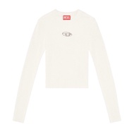 Diesel D Logo White Knit Short Top|ASCE