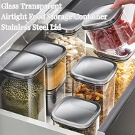 Bekas Rempah Kedap Udara Balang Kaca Kuih Raya Airtight Glass Spice Gula Storage Container with Stainless Lid 密封罐 玻璃
