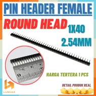 1x40 Pin Circle Silver Male To Female Header 2.54mm Single Row Socket IC