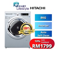 [FREE SHIPPING] HITACHI Front Loading 510 Powered Inverter Washing Machine (8KG) BD-80XAV