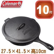 RV城市【Coleman】10吋 附蓋鑄鐵平底鍋 鑄鐵鍋 荷蘭鍋 平底煎鍋 烤鍋 煎盤 烤盤 適電磁爐_CM-21880