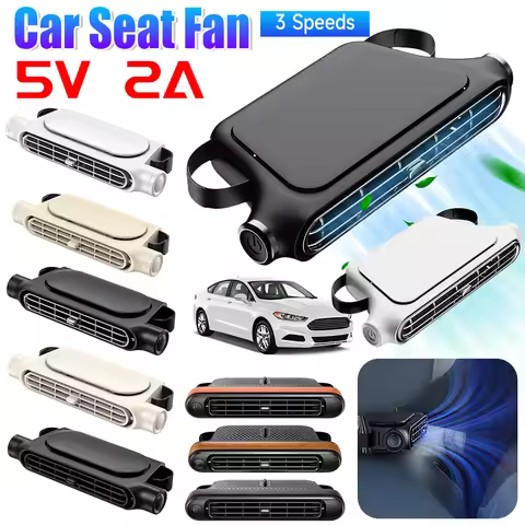 Car Headrest Cooling Air Fan Car Interior Rear Portable Fan Cooler 3 Speeds Adjustable Car Neck Cool