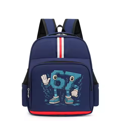Funny 67 Six Seven Primary Student Backpack Boys Girls Navy Blue Small Shoulder Bag 6 7 Italian Brai