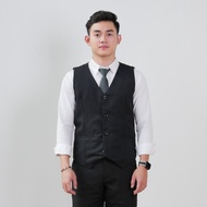 Amelstore Setelan Jas Dan Rompi Wisuda Pria Jaz Blazer Nikah Kerja Formal Slimfit Bahan SemiWool