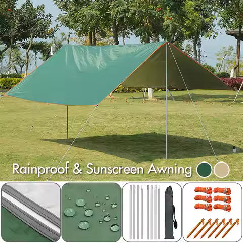 3x3/3x4/3x5M Rainproof Shade Canopy Outdoor Waterproof Tent Shade Umbrella Large Garden Camping Sun 