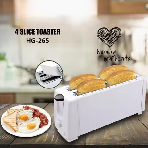 4 Slots Toaster Maker EU Standard 220V Home Stainless Steel can Toast Four Pieces Breakfast Bread Sa