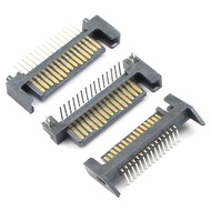 5pcs Sata 15 Pin 15P Single Row Straight Right Angle DIP Male Interface Socket Connector Adapter Por