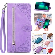 Hand Strap Wallets Leather Cases OPPO Reno5 Pro 5A 7Z 5z 5F A1K Reno2 Reno2Z Casing Card Flip Magnetic Buckles Luxury Phone Cases Flower Cases