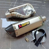 ชุดท่อ NMAX155 ปีเก่า 2015-2019 ท่อแต่ง YAMAHA NMAX155 ปีเก่า 2015-2019 +AK 14 นิ้วสีเงินปากเคฟล่า