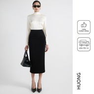 HUONG BOUTIQUE HBZ451 long pencil skirt with slit in the back