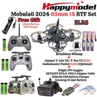 Happymodel Mobula6 2024 65mm 1S SuperX ELRS V3.0 5-IN-1 AIO Whoop +RadioMaster Pocket/Jumper T Lite V2/T-Pro V2 BNF ELRS