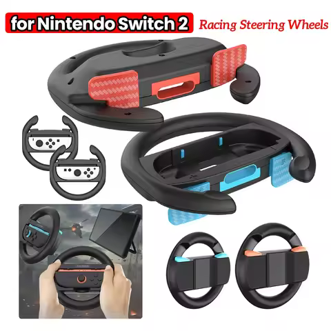 2pcs/Set Racing Steering Wheels for Switch 2 Handle Grips Plastic Racing Game Wheel for Nintendo for