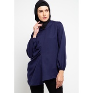 Hazelnut Indonesia - Frederic Top -/ Blouse Top Wanita - Navy