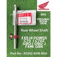 [ BSH ] REAR WHEEL SHAFT Honda EX5 HP / C70 / GBO / GBOJ / FAME 100% Original 42301-KFM-900 Batang Sap Roda Belakang
