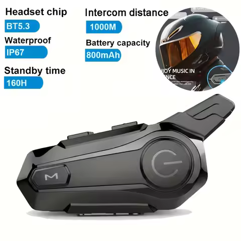 Motorgo Motorcycle helmet wireless intercom headset supports real-time intercom calls between 2 peop