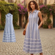 BR29-OCT25-D-1-Striped Print Sleeveless Shirt Dress-DRB29BR168