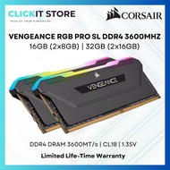 CORSAIR VENGEANCE RGB PRO SL 16GB (2x8GB) / 32GB (2x16GB) DDR4 DRAM 3600MHz C18 Memory Kit – Black