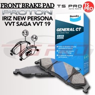 Proton Iriz New Persona VVT Saga VVT 19~ Bendix Front Disk Brake Pad Disc Brek DB2350GCT