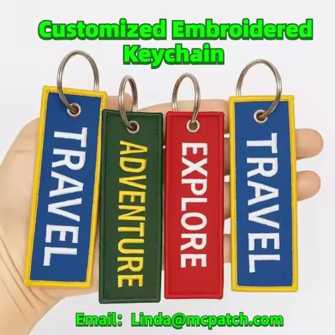 Custom Embroidery Keychain Tag Keychain Sports Team Keychain Key Tag Luggage Tag