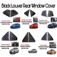 Ready stock car cover MUSTANG Black Rear Side Louver Cover Window Triangle Mirror Cover Protector Al