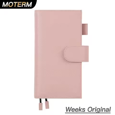 Moterm Pebbled Leather Original Weeks Cover for Hobonichi and Skinny Mini Happy Planner with Back Po
