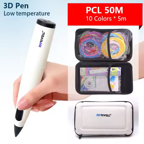 Myriwell low-temperature 3D pen set with a Big 3D Pen Case, And PCL Filament, Safe 3D pen, New Year 