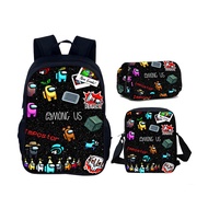 3in1 AMONG US Backpack Three Piece Set Student School Bag Full Page Pencil Case