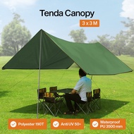 TENDA FLYSHEET TL1 3x3M TAFFSPORT TARPAULIN CAMPING TENT WATERPROOF ANTI UV 3x3M
