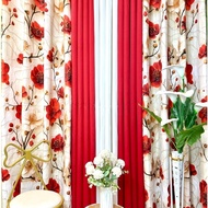 Camellia Premium Canadian Cotton Ring & Nonring Curtain 3in1 & 5in1 set 6ft to 7.5ft Long