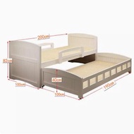 全城熱賣 - （實木傢俬）拖拉床子母床伸縮床兒童床上下床,（100*200cm主床+100cm寬拖床-白色）#H099033411