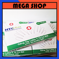 Găng tay khám Latex CÓ BỘT HTC Gloves 280mm dàisize S M L